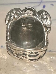 Face ring Mercury Greco Roman Classical face band size 7.50 sterling silver wome