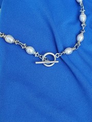 Original STERLING SILVER 925 Deco Necklace 39 Gram Vintage Designer Chain 17″ IN
