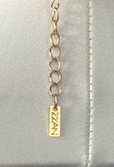 VTG ZZAN Gold Tone Circle Pendant Necklace Faux Pearl Abstract Modern Statement