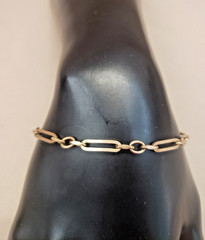 Vintage 12K Gold Filled Oval Link Chain Bracelet