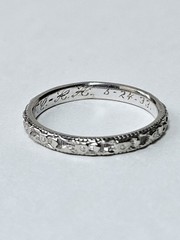 Vintage 1933 Art Deco 18k White Gold Orange Blossom Band Ring