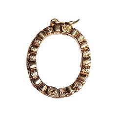 Vintage Textured Gold Tone Oval Holder Scarf Ring Clip Handkerchief 1″ Retro GUC