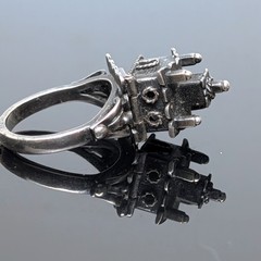 Antique Jewish Engagement Wedding Ring Judaica 925 Silver Temple Sz: 9.5 ð