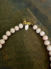 Vintage Les Bernard Pink Angel Skin Coral Beaded Choker Necklace 15” L