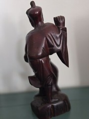 Chinese Fisherman Beautiful Wood HandCarved Sculpture