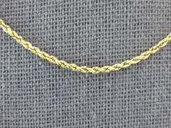 ESTATE 14KT YELLOW GOLD 3D SOLID DIAMOND CUT ROPE CHAIN WITH SAFETY LOCK #28229