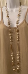 Vtg Miriam Haskell Signed Faux Pearl Lucite Ornate Russian Gold Beaded Necklace