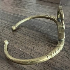 Vintage West African Ashanti Brass Sankofa Bird Cuff Bracelet Adjustable VTG