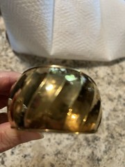 QVC ITALY 18K GOLD ON STERLING SILVER 7.5 IN CUFF BRACELET 40MM