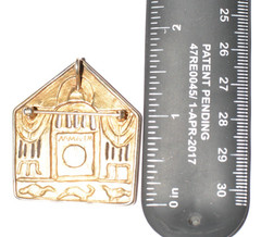 Signed MMA (Metropolitan Museum of Art) gold tone Synagogue brooch/pendant