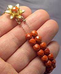 Double Strand ☆ Round Faceted ☆ Terracotta ☆ Glass Bead ☆ Necklace & Earrings