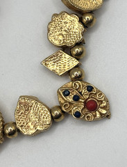 RARE Vintage Unsigned Goldette Victorian Revival Sliding Charm Necklace 16″