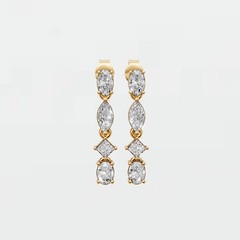 1.31 CTW Multi Shape Lab Grown Diamond Dangle Drop Earrings