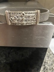 JUDITH JACK Vintage Mesh Stretch Bracelet Sterling Silver and marcasites (80-90)