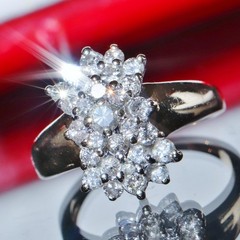 14k yellow gold ring 1.00ct natural diamond cocktail sz 5 vintage handmade 4gr