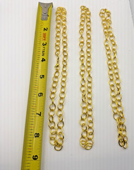 3 Vintage Loop Gold Tone Chain Necklace Lot#L09