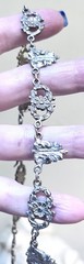 WONDERFUL Antique Italian Designer Ornate .800 Silver Floral Link Necklace