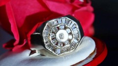 14k yellow gold size 11 ring 0.90ct natural diamond vintage handmade 11.75gr