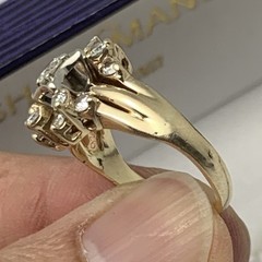 Vintage 14k Solid Yellow Gold .90ct Natural European Cut Diamond Ring