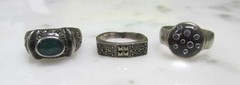 Misc. Lot of 3 Women’s Sterling Silver Rings w/ Stones ~ 14g ~ 5-F458
