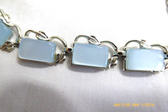 VINTAGE CORO POWDER BLUE MOONGLOW THERMOSET NECKLACE BRACELET EARRINGS SET