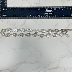 Vintage J.G.Hook Polished Silver Tone Square & Oval Link Necklace Signed 16″
