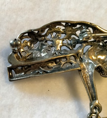 Vintage Jezlaine Sterling Silver Cat Playing with Mouse Brooch (179 – 2679)