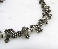 SAKI Vintage Sterling Silver Textured Bracelet & Necklace Set ~ 74grams ~ 7-A369