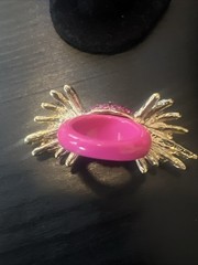 Betsey Johnson Hot Pink Owl Bracelet And Ring Set – Extremely Rare- G1