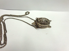 vintage silver filigree turtle hinged box necklace sz 36 in lg wgt 29.3 grams