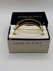 Anne Klein II Bangle Bracelets Vintage in Original Box Gold Tone Black and Brown