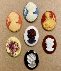 15 Vintage Assorted Resin Acrylic Cameos – DIY Jewelry Making & Repair Craft C80