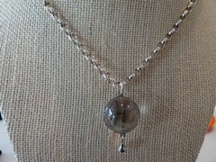 Vintage Sterling Large Pools of Light Crystal Necklace