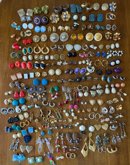 Big Clip-On Earrings Lot Vintage Modern All Wearable Jewelry Over 150 Pairs