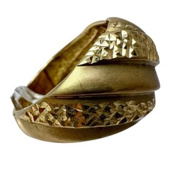 Vintage Ma 10K Gold Matte & Faceted Dome Ring 7 Michael Anthony 4g