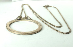 VTG 925 STERLING SILVER MARCASITE NECKLACE CHAIN 20″ & 30MM DIAMETER PEDANT
