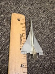 Large 3.75” Modernist Concord Jet Plane British Airways Sterling Silver Brooch