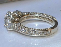 3CT Round Cut Lab Created Diamond 14K White Gold FN Engagement Anniversary Ring