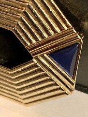 Gallery Originals Blue Gold Tone Geometric Brooch Avon