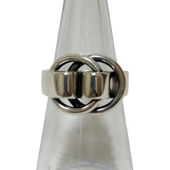 HERMÈS Deux Anneaux Ring SV925 Silver #52 (Size 12) Auth Used