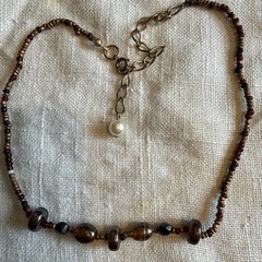 Vintage Lot 5 Necklace 2 Bracelet Metal, Glass, Stone, Plastic Beaded Jewelry