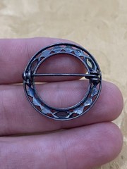 Vintage Sterling Silver 925 Tested Estate Acquired Marcasite Topaz Brooch