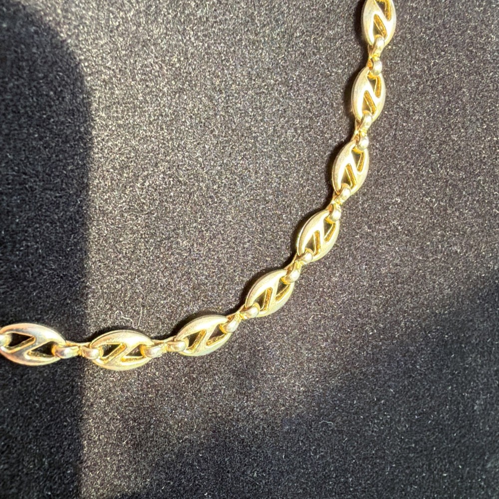 Mariner Anchor Chain Necklace Vintage Classic Preppy Jewelry Gift 24” Gold Tone