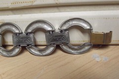 RARE VINTAGE BEN AMUN MODERNIST 7 1/2″ BY 1 1/2″ LINKS ALLOY METAL BRACELET
