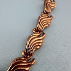 Vintage Renoir Necklace Copper Wing Shaped Links Adjustable 14″ to 18″ Signed