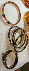 Vintage All Faux Tortoise Shell Lucite Old Plastic Bangle Cuff Bracelet Big Lot