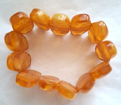 Vintage USSR Pressed Amber Bracelet NOS SAM Martuni Armenia Soviet Jewelry Box