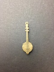 55553- 2 Pc Small Banjo Charm Jewelry Finding Brass Ox