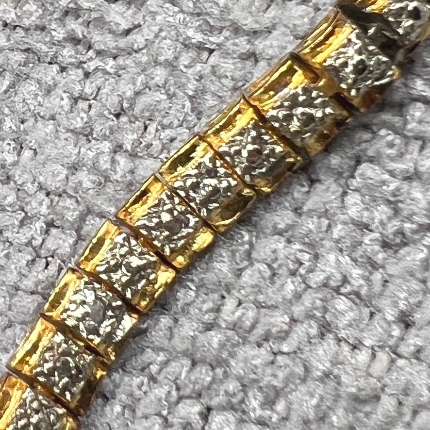 Vintage Tennis Bracelet Sterling Silver Gold Vermeil CZ FAS Safety Box 7″ 12g