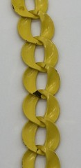 Vintage Napier Necklace of Bright Yellow Coated Enamel Chunky Chain Links Signed